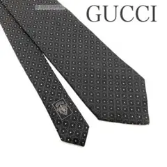 グッチ GUCCI ネクタイ GG柄 ドット シルク ブラック