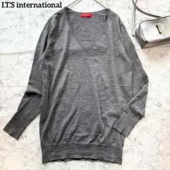 【I.T.'S international】深ｖネックセーター 薄手 長め丈