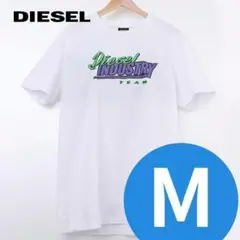 DIESEL ディーゼル Tシャツ 白 メンズ M ブランド k37 ロゴ ①