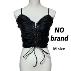 【ノーブランド】美品✨レースアップビスチェ　ブラック　Mサイズ　無地
