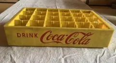 【レア　昭和時代】Coca-Cola コカコーラ　飲料用キャリーケース 黄色
