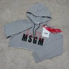 《新品》★MSGM★ ショート丈 パーカー トレーナー グレー L