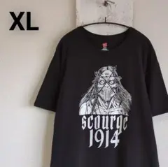 古着　Scourge in 1914 Hanes　ブラック Tシャツ XL