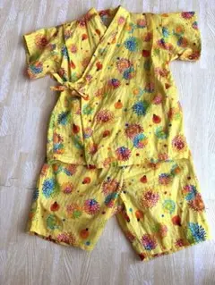 【美品】花柄甚平 100cm