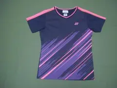 YONEX ストライプ 半袖Tシャツ ネイビー　M