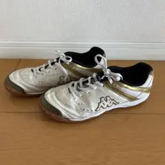 Kappa フットサルシューズ ホワイト/ゴールド　25.5cm