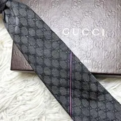 【美品】GUCCI グッチ GG シェリーライン 高級✨シルク100% グレー