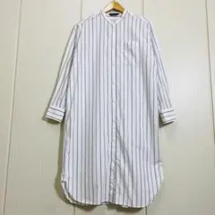 OURHOME アワーホーム 播州織 ストライプ シャツワンピース