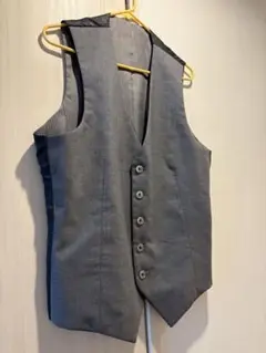 メンズ　スーツベスト　ジレ　グレー