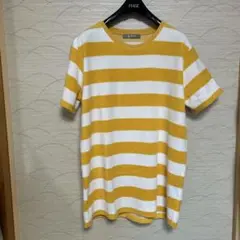 nano & co イエローとホワイトストライプ Tシャツ