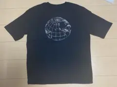 地球儀プリント ブラック 半袖Tシャツ