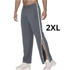 Panegy【2XL】ウエストゴム リラックスパンツ スポーツウェア ファスナー
