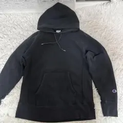 Champion チャンピオン リバースウィーブ ブラック パーカー 単色青タグ