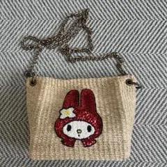 刺繍ストローかごバッグ