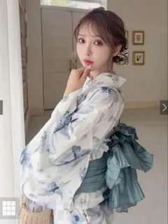 GRL3点セット 2Way 水彩花柄浴衣セット fy027 ショート 専用