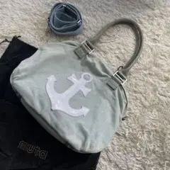 希少✨muta 2WAY デニム調 クロコ型押し 碇 スパンコール ブルー