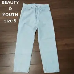 古着 BEAUTY＆YOUTH テーパードデニム ライトブルー S