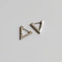 金属アレルギー対応★サージカルステンレス三角型 フープピアス