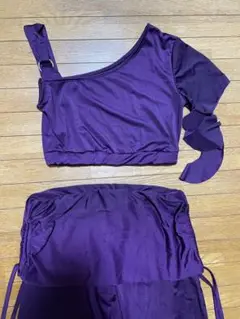 ベリーダンス衣装レッスン着 セットアップ 紫チョリパンツ