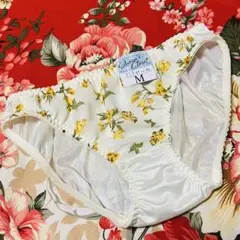 ★花柄ショーツ★パンツ下着★イエローM★フラワー柄★