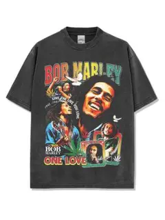 BOB MARLEY ヴィンテージライクTee ウォッシュブラック / XL