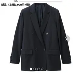 GU レディース　ダブルブレストジャケット　ストライプ　ネイビー　新品　L
