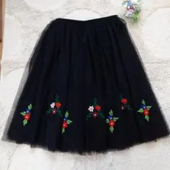 値下げ COMME des GARCONS SHIRT 花柄刺繍チュールスカート
