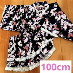 最終値下げ★女の子　甚平さん　100cm 試着のみ新品同様