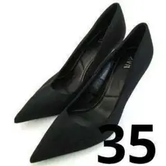 ZARA ザラ ブラック 黒 ポインテッドトゥ ハイヒール 35