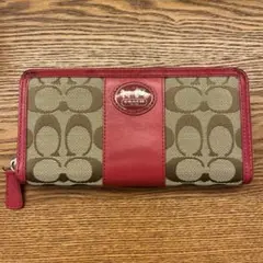 美品 COACH コーチ 長財布 ラウンドファスナー レディース