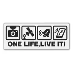 One Life,Live it!ステッカードラレコGPS等注意喚起 マグネット