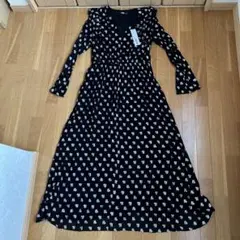 カールラガーフェルド　タグ付き　柄シフォンワンピース