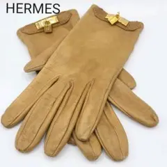 エルメス ケリー レザー グローブ 手袋 ブラウン