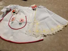 昭和レトロ花柄刺繍エプロンと￼メイキャップケープ