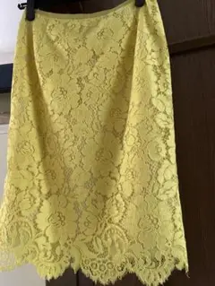 イエロー レース生地 スリット付き
