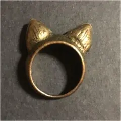 猫耳 アンティーク ゴールド リング 13号