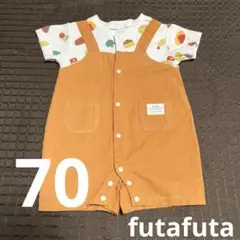 オレンジ色ロンパース futafuta
