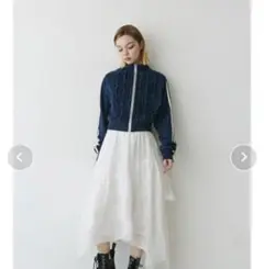 jouetieレースアシメフリルロングスカート ホワイト【最終値下】