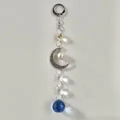 ハンドメイド 三日月のサンキャッチャー ブルー