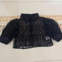 ブラックレース クロップドシャツ