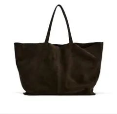 ZARA ザラ 新作 完売 スエードマキシトートバッグ ブラウン スウェード