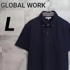 GLOBAL WORK グローバルワーク メンズ ポロシャツ L ネイビー