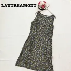 ロートレアモン　レディース　ノースリーブ　ひざ丈ワンピース　花柄　シアー　M