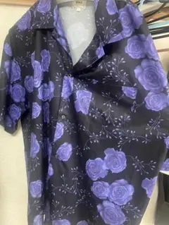 WWG 青紫薔薇柄 シャツ