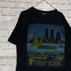 USA製90sヴィンテージTシャツ！シングルステッチ　ブラック半袖古着L 28