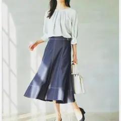 any SiS デニムライクシャンブレー スカート ロング・マキシ