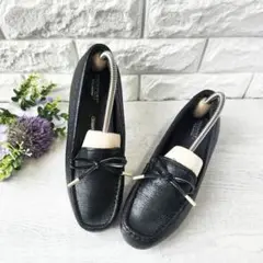 【未使用品】ロックポート リボン付ローファー adidas ブラック