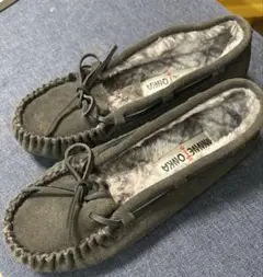 新品 MINNETONKA ミネトンカ　ダークグレモカシン　5(22cm)