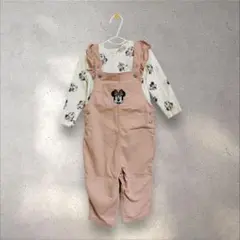 H&M ディズニー ミニーマウス フリルサロペット＆Tシャツセット 80
