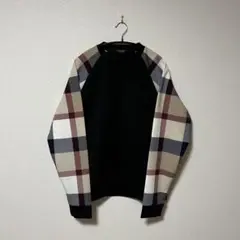 【ブラックレーベルクレストブリッジ】チェックラグランスウェット